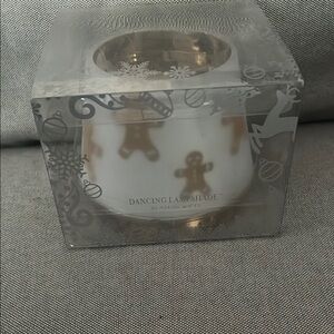 Slatkin & Co Dancing Lampshade Candle Holder - White with Gold Gingerbread.HTF